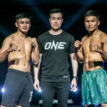 Sangmanee PK. Saenchai y Kulabdam Sor.  Jor.  Cara a cara de Piek Uthai antes de su revancha en ONE Friday Fights 2