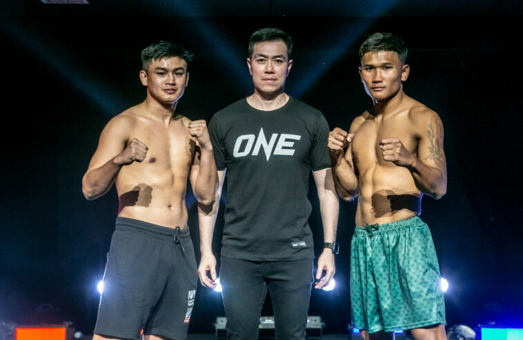 Sangmanee PK. Saenchai y Kulabdam Sor.  Jor.  Cara a cara de Piek Uthai antes de su revancha en ONE Friday Fights 2