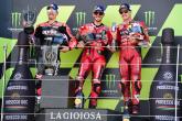 Francesco Bagnaia, Maverick Viñales, podio de Jack Miller, carrera de MotoGP, MotoGP británico, 7 de agosto