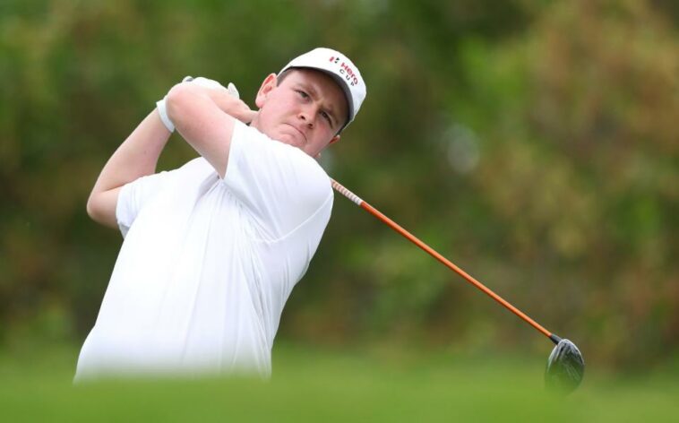 Robert MacIntyre de Gran Bretaña &Amp;  Irlanda da el primer golpe en el tercer hoyo durante los partidos de Fourball del viernes de la Hero Cup en Abu Dhabi Golf Club - Robert Macintyre: 'Quiero aparecer en el mejor evento del mundo: la Ryder Cup' - Andrew Redington/Getty Images