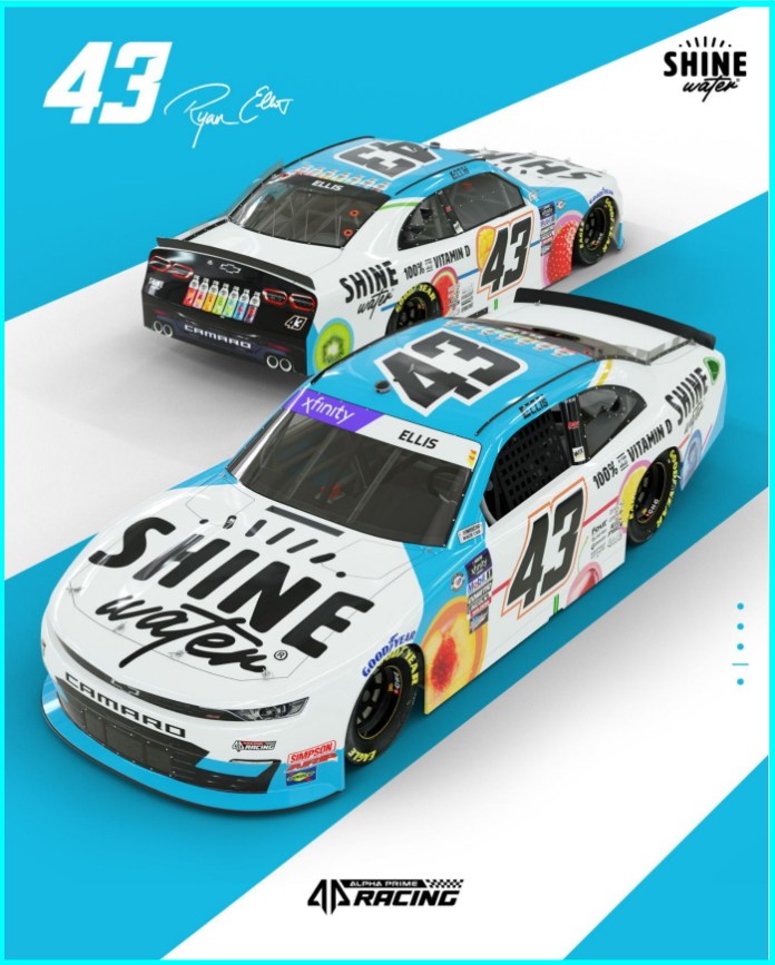 ShineWater Alpha Prime Racing Ryan Ellis 2023 patrocinadores NASCAR Xfnity Series Las Vegas Motor Speedway