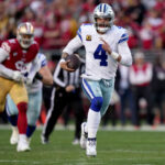 El mariscal de campo de los Vaqueros de Dallas, Dak Prescott.  (Kyle Terada-USA TODAY Sports)