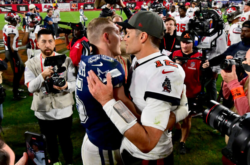 Leighton Vander Esch, Vaqueros de Dallas, Tom Brady, Bucaneros de Tampa Bay.  (Foto de Julio Aguilar/Getty Images)