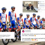 Tweets de la semana: pelea de David Gaudu y Arnaud Démare, Cadel Evans el caddie y ciclismo de nieve para algunos