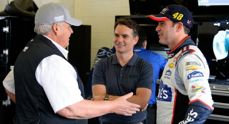 Jimmie Johnson, Rick Hendrick y Jeff Gordon en Homestead-Miami Speedway - 2018