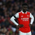 Bukayo Saka espera hacer una buena actuación contra el Manchester City de Guardiola