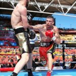 Hooper (en la foto venciendo a Umar Salamov en la cartelera de la pelea entre Jeff Horn y Manny Pacquiao en 2017) enfrenta 15 cargos, incluido un asalto que ocasionó daños corporales reales.