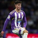 Según los informes, el Real Valladolid todavía está abierto a vender al lateral derecho Ivan Fresneda durante la ventana