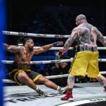 Josh Watson der.  Greg Hardy en BKFC Knucklemania 3: Mejores fotos