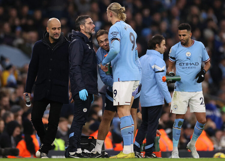 Preocupación en el Manchester City con Haaland: Recibió un fuerte golpe, estaba incómodo