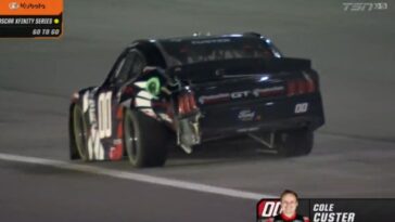 Neumático Cole Custer cortado Auto Club Speedway 2023 NASCAR Xfinity Series Stewart-Haas Racing video
