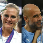 Sarina Wiegman y Pep Guardiola