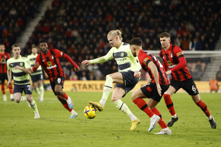 Haaland, en un partido con el City.