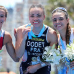 Copa Mundial de Triatlón Viña Del Mar 2022 Podio Elite Femenino - Sandra Dodet, Gina Sereno, Maria Carolina Velasquez Soto