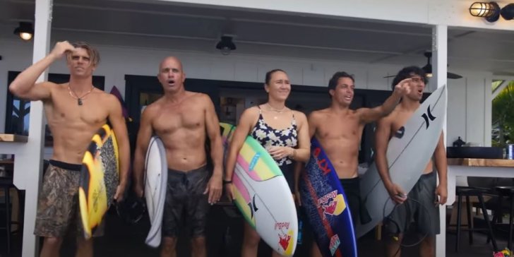 Canalización perfecta con Kai Lenny, The GOAT Kelly Slater, Carissa Moore, Koa Smith y Matahi Drollet...