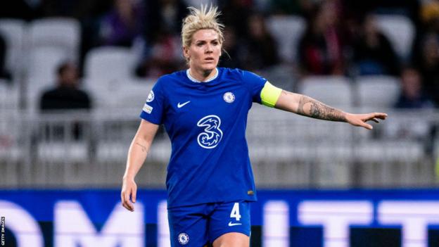 Millie Bright durante el partido de la Liga de Campeones del Chelsea contra el Lyon