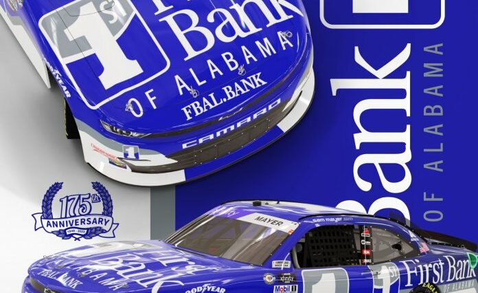 First Bank of Alabama patrocina a Sam Mayer en Talladega