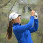 La estudiante de segundo año Angelina Kim, que se muestra aquí la temporada pasada, llevó a Holy Angels al campeonato de golf femenino de la Big North Conference.