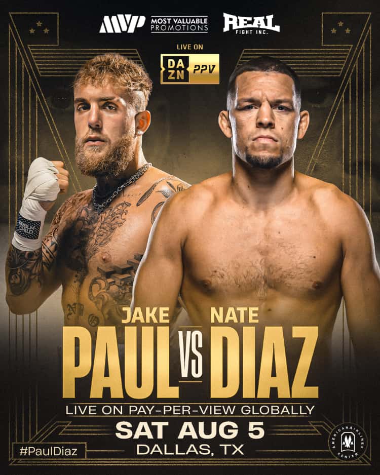 Cartel de la pelea entre Jake Paul y Nate Diaz