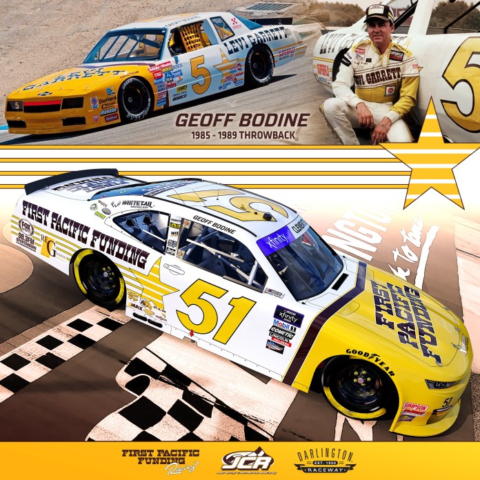 Esquema de pintura retro de Jeremy Clements Darlington 2023 Geoff Bodine