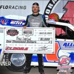 Kyle Larson suciedad modificada victoria Eldora Speedway 2023 DIRTcar Racing Allgaier