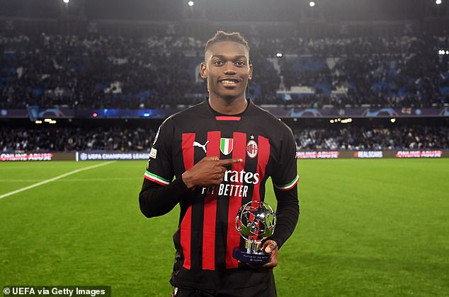 Rafael Leao realizó una excelente exhibición cuando el AC Milan eliminó al Napoli de la Liga de Campeones