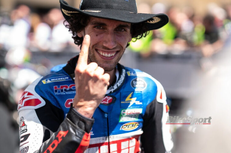 Alex Rins, LCR Honda, 2023 MotoGP, COTA, Gran Premio de las Américas, Texas, retrato, parque cerrado, celebración - [credit: 2Snap]