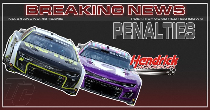 Penalizaciones de NASCAR Penalización de Hendrick Motorsports L2 William Byron Alex Bowman Penalizaciones de Richmond