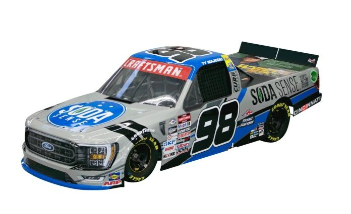 Anuncio de patrocinio de Soda Sense Ty Majeski ThorSport Racing NASCAR Craftsman Truck Series 2023