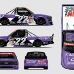 Stephen Mallozzi NASCAR Truck Series Martinsville Speedway 2023 AM Racing No. 22 Truck Stacking Dennys truck