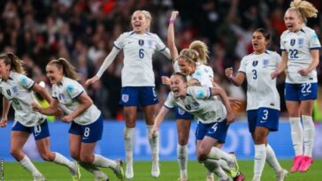 Inglaterra celebra la victoria en la tanda de penales sobre Brasil