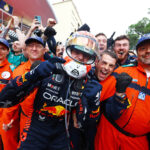 MONTE-CARLO, MÓNACO - 28 DE MAYO: Ganador de la carrera Max Verstappen de Holanda y Oracle Red Bull