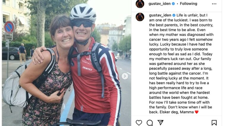 Gustav Iden escribe un hermoso homenaje después de que su madre pierde su valiente batalla contra el cáncer