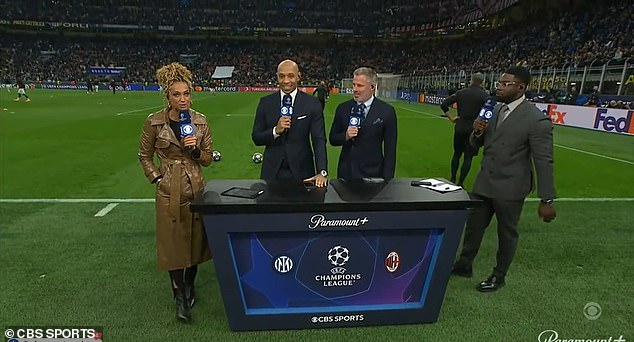 Kate Abdo (izquierda) cometió un error hilarante en vivo durante la cobertura de la Liga de Campeones de CBS