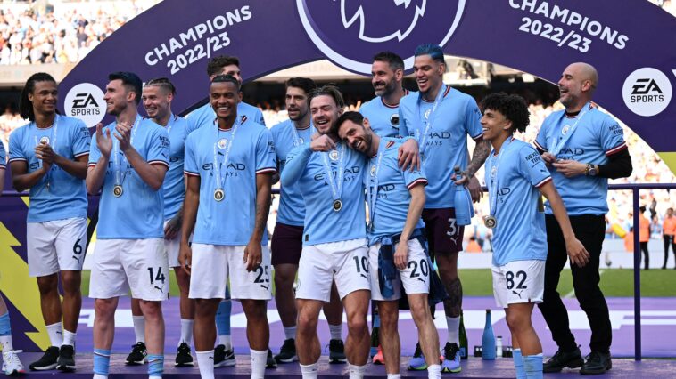 Los jugadores de Man City no parecían demasiado molestos al terminar la gloria de Prem temprano