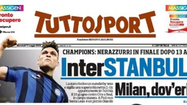 Tuttosport eligió el titular 'Interstanbul' después de que los hombres de Simone Inzaghi reservaran su lugar en la final de la Liga de Campeones del próximo mes en Turquía.