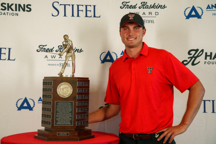 Ludvig Aberg de Texas Tech cierra su carrera universitaria con el Premio Haskins 2023, otorgado al jugador universitario masculino del año