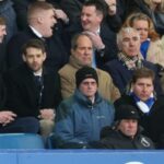 Miembros de MSP Sports Capital en Goodison Park durante la derrota del Everton ante Southampton