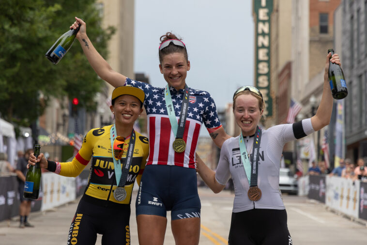 Chloé Dygert estrena maillot de barras y estrellas en el primer Giro de Italia Donne