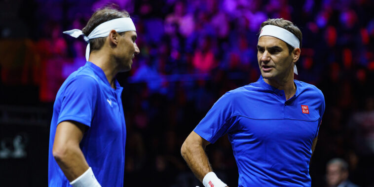 Roger Federer y Rafael Nadal en la Copa Laver