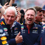 MONTREAL, QUEBEC - JUNE 18: The seven team members of the Red Bull Racing team that have been