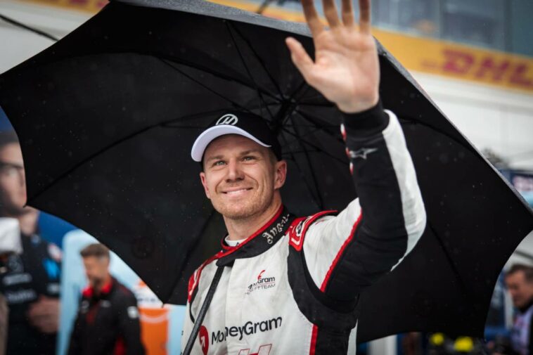 Nico Hulkenberg (GER) Haas F1 Team celebra su segunda posición en la calificación.  17.06.2023.  Campeonato del Mundo de Fórmula 1, Rd 9, Gran Premio de Canadá, Montreal, Canadá, Día de clasificación.  - www.xpbimages.com, Correo electrónico: request@xpbimages.com © Copyright: Bearne / XPB Images