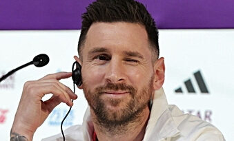 Messi, en una conferencia de prensa.