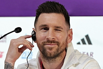 Messi, en una conferencia de prensa.