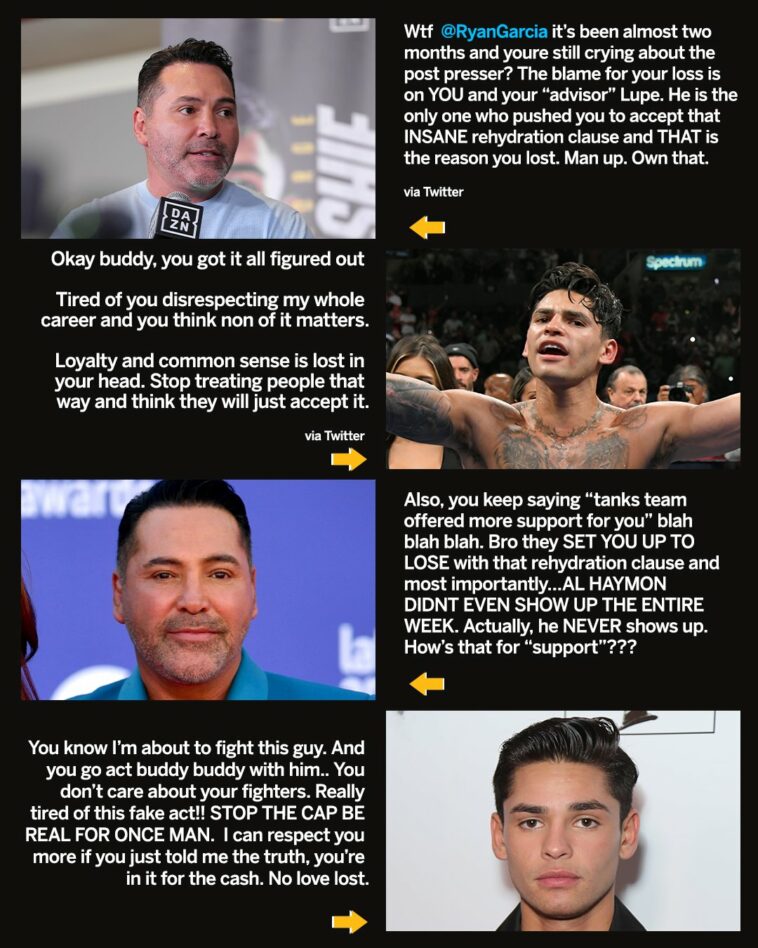 Imagen: Ryan García & Oscar De La Hoya intercambian insultos en Twitter