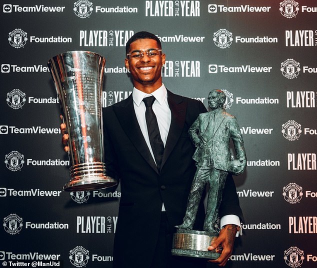 Marcus Rashford ganó el premio Sir Matt Busby al Jugador de la Temporada de Man United esta semana