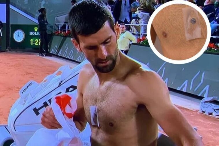 ¡Novak Djokovic reveló cuál es el dispositivo que lleva en el pecho!