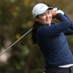 Allisen Corpuz reacciona a su tiro desde el hoyo 15 durante la ronda final del 78.º Abierto Femenino de EE. UU. el 9 de julio de 2023. - Ezra Shaw/Getty Images