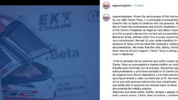 El piloto de Moto2 Carlos Tatay continúa el tratamiento en España, el equipo SAG insta a detener los falsos rumores |  Noticias BikeSport