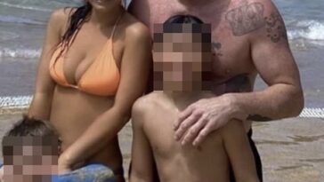 El boxeador Garth Wood (derecha) está acusado de dar patadas y puñetazos en un partido de fútbol infantil y supuestamente agredió a la novia de Wood, Holly Lewis (izquierda), el día anterior.